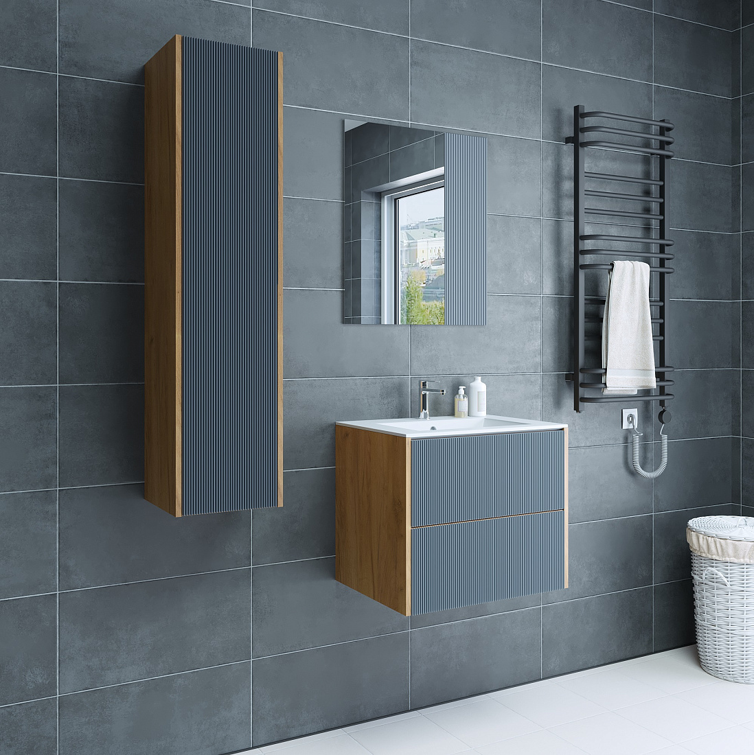 Зеркало Sanflor Диана квадрат, графит