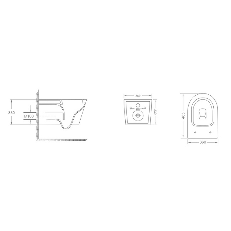 Унитаз Iberica Blanca Burgos Mini IB.BRM.234.1B1 подвесной, торнадо, микролифт, белый