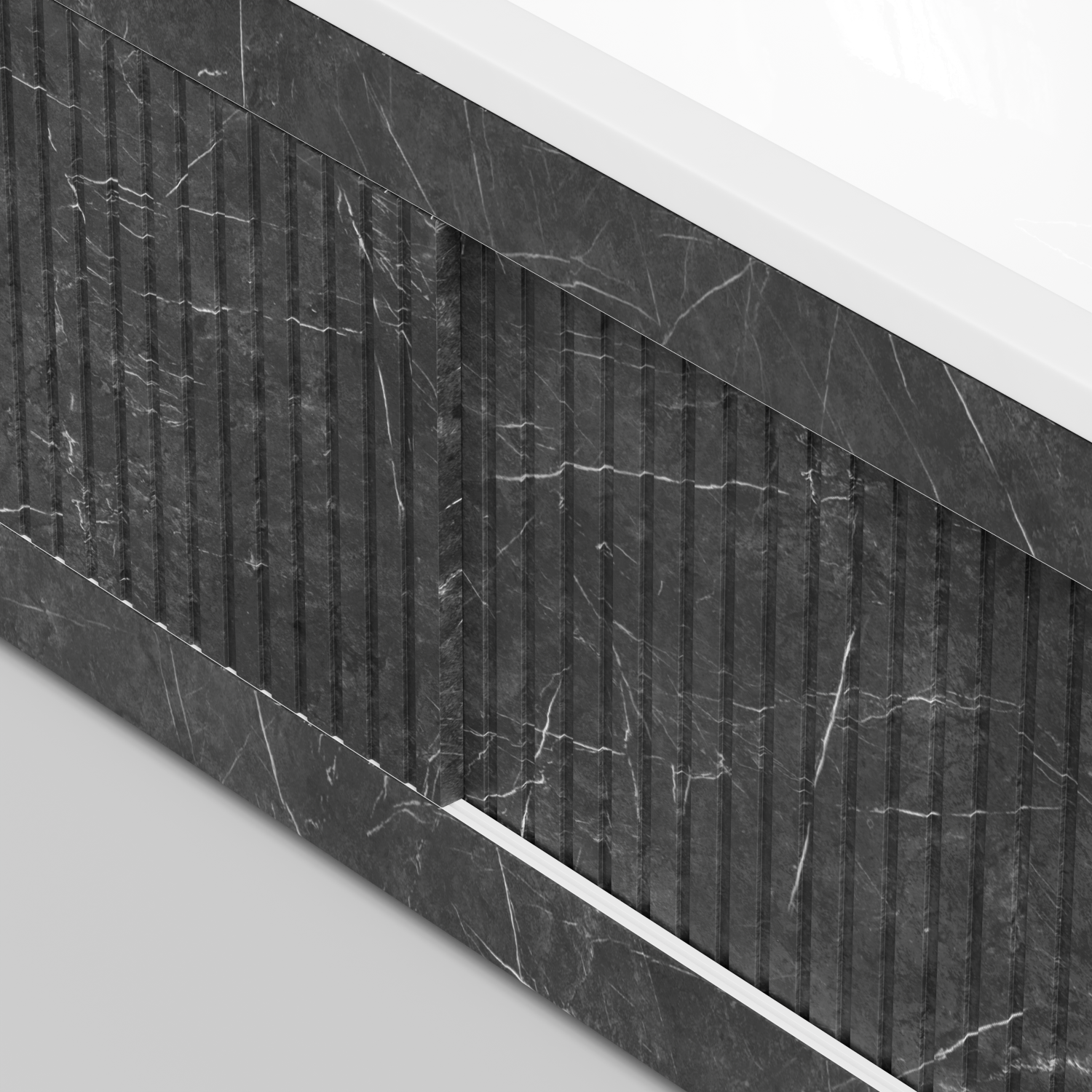 Экран под ванну Vod-ok Тач 180 раздвижной Мрамор Графит софт тач