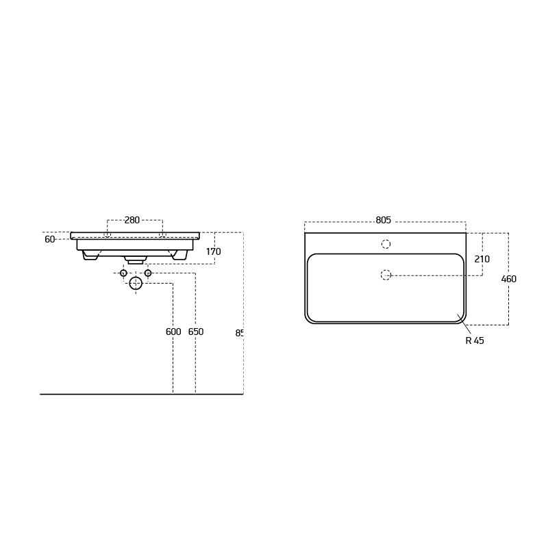Тумба с раковиной напольная Dreja Luxury Plus 80 см, белый