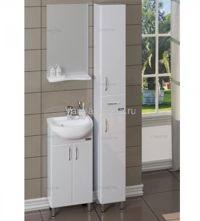 Пенал Санта Стандарт 24 R напольный, белый