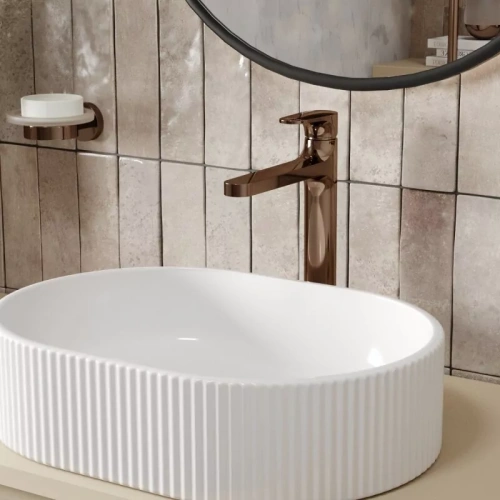 Смеситель для раковины WasserKraft Asphe 7703H розовое золото от магазина Vanna-Vanna.ru!