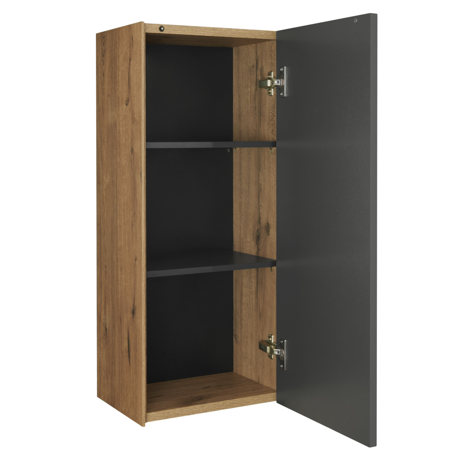 Шкаф навесной Aquaton Сохо 40 дуб веллингтон/графит софт