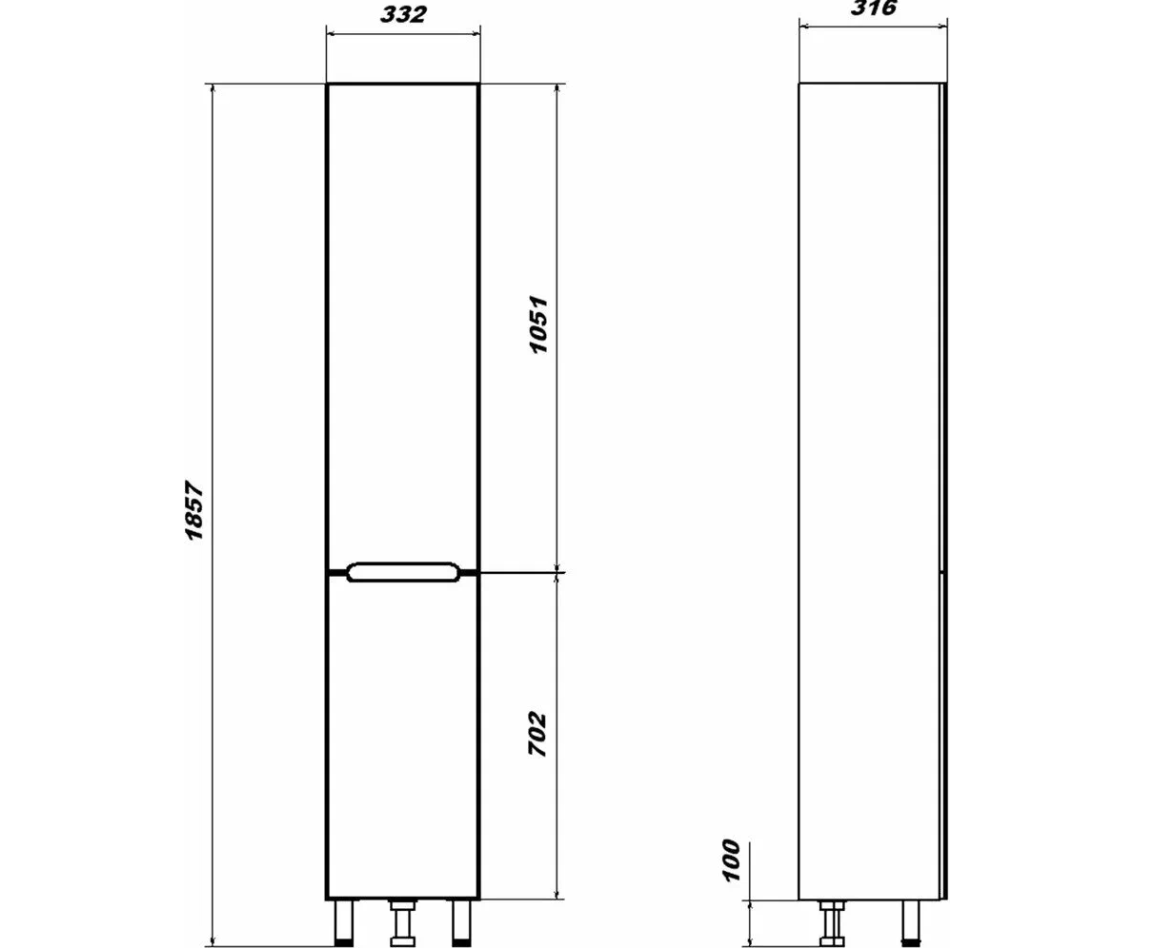 Пенал подвесной SanStar Велья белый