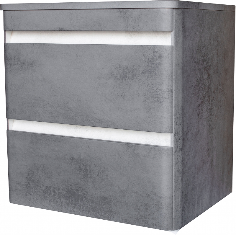 Тумба подвесная Style Line Атлантика 80 со столешницей, бетон темный