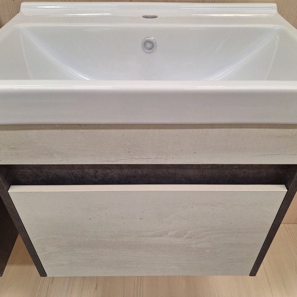 Тумба подвесная Санта Мира 60 с раковиной Fest 60, светлый