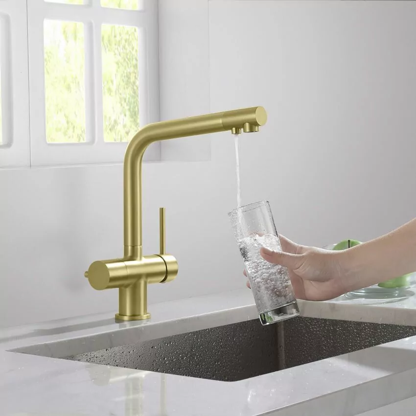 Смеситель для кухни Timo Saona 2396/17F золото матовое