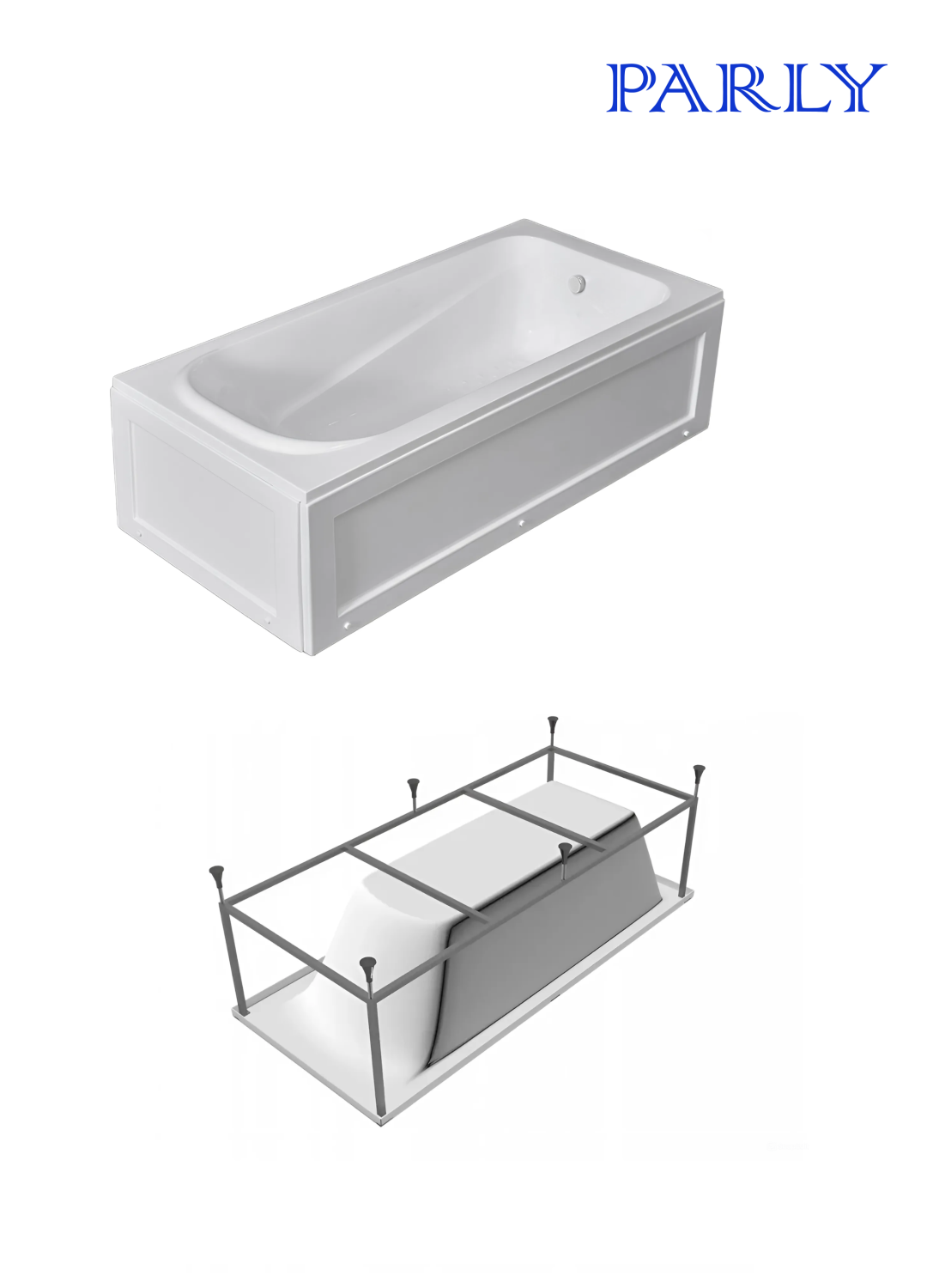 Ванна акриловая с каркасом Parly ORTIZ 160x70 белый