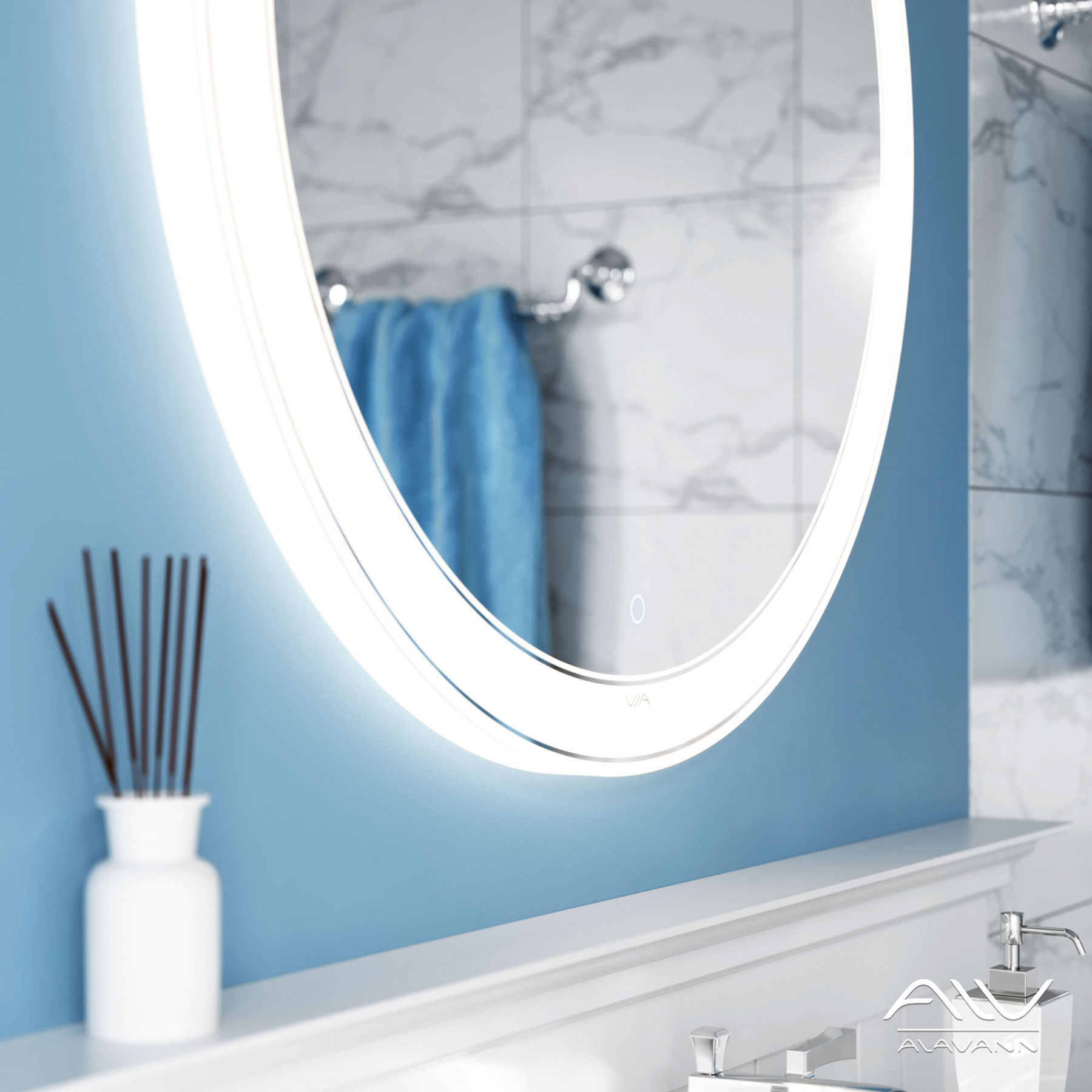 Зеркало Alavann Solis 60 свет, сенсор