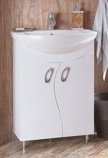 Тумба с раковиной Corozo Наина 60 напольная, белая