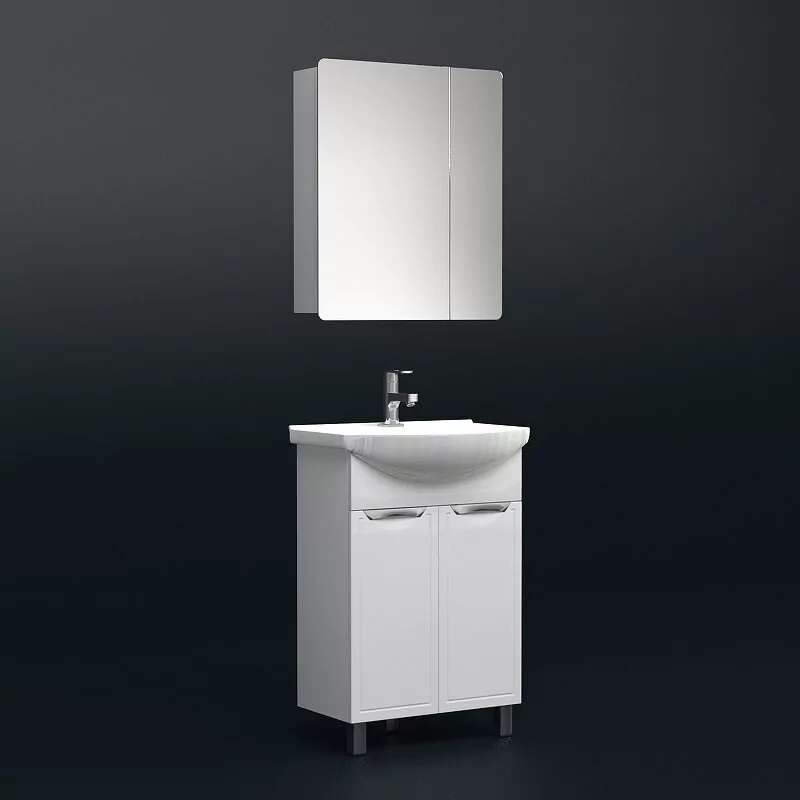 Тумба с раковиной Corozo Монро 60 напольная, белая