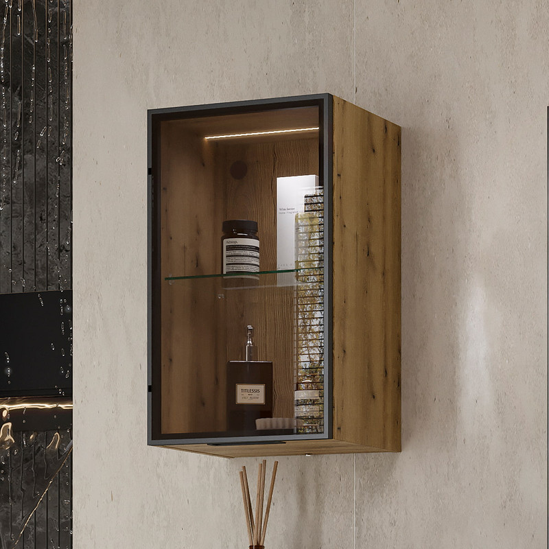 Мини-пенал подвесной EQUIL Strong 36 подвесной, R/L, 1 дв., дуб эвок