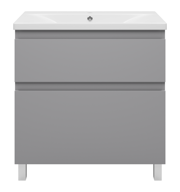 Тумба с раковиной Misty Лаки 80 серый