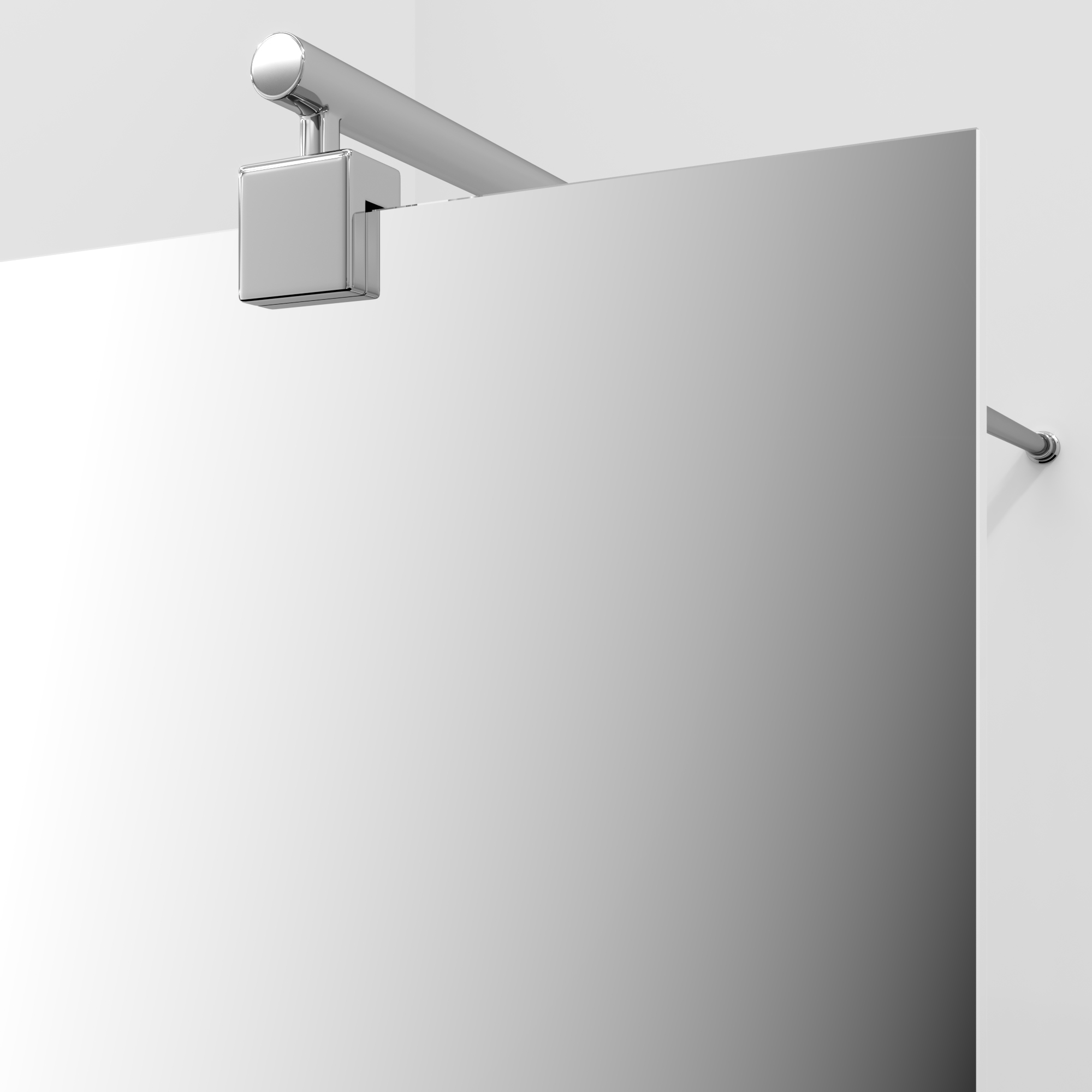 Душевая перегородка Wasserkraft Rur 30W39-MR прозрачное стекло, профиль серебристый