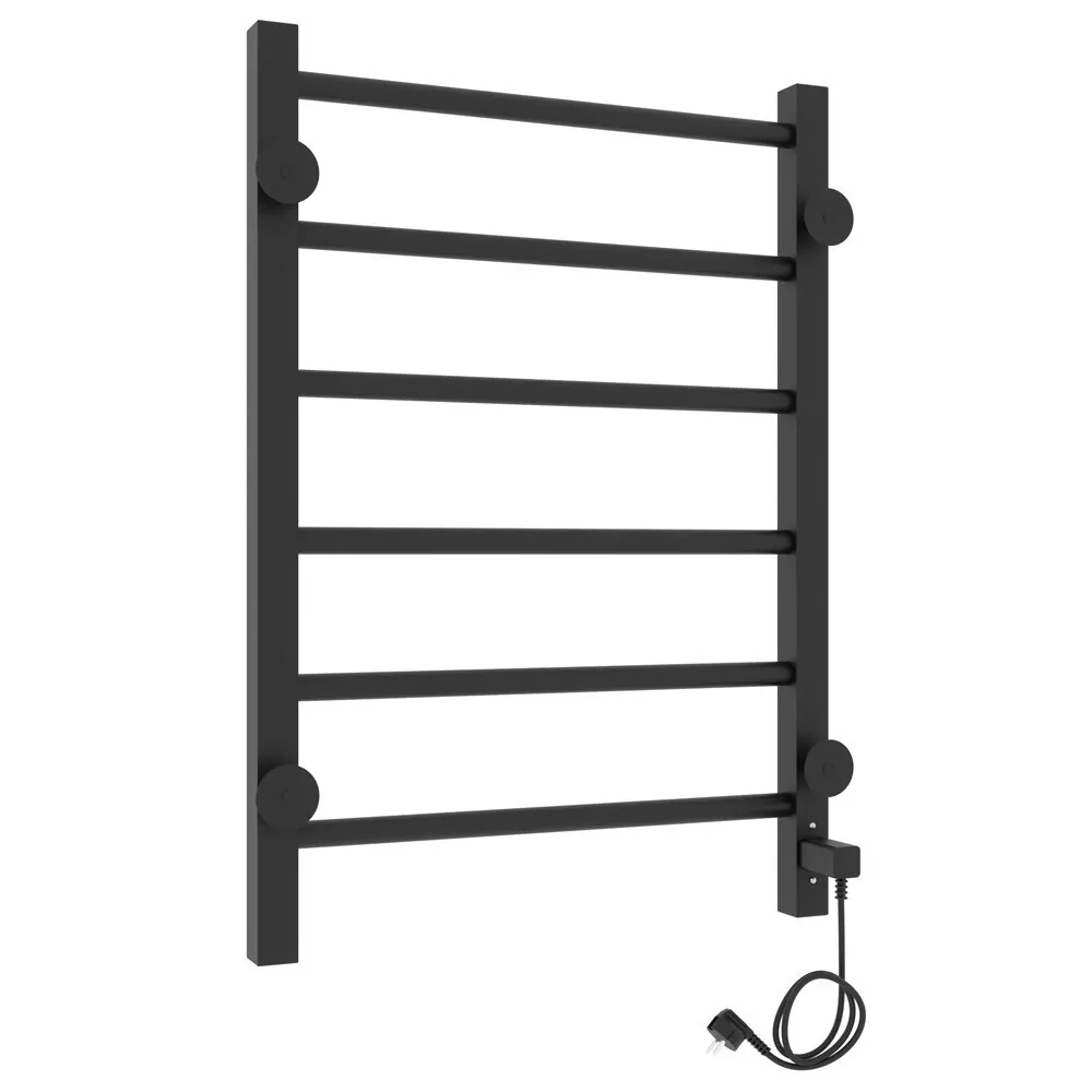 Полотенцесушитель электрический Laris Феличия ЧКЧ П6 400х600 с терморегулятором, левый, черный матовый