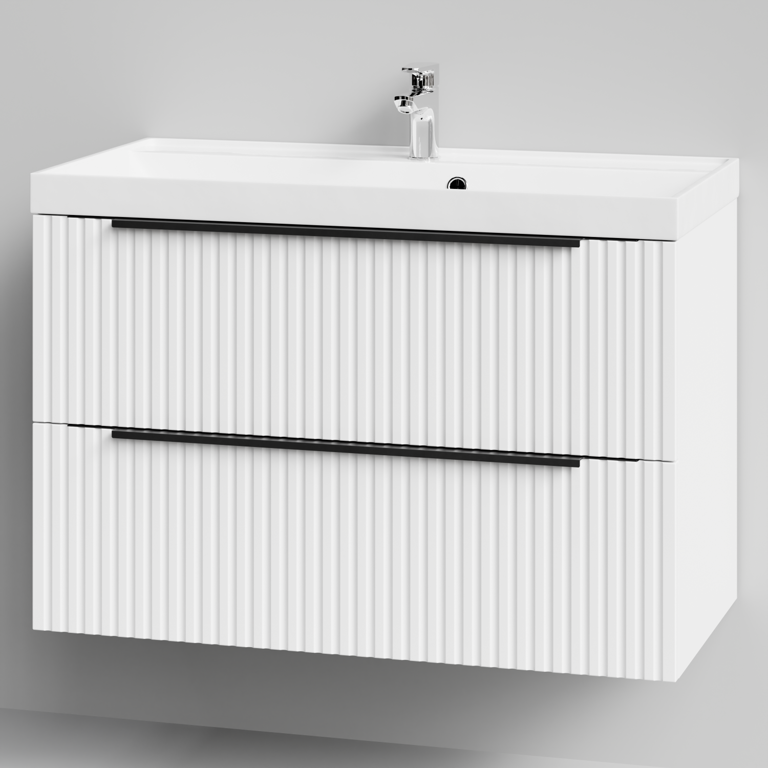 Тумба с раковиной Vod-ok Дольче 90 2 ящика, подвесная, белая + 13 цветов