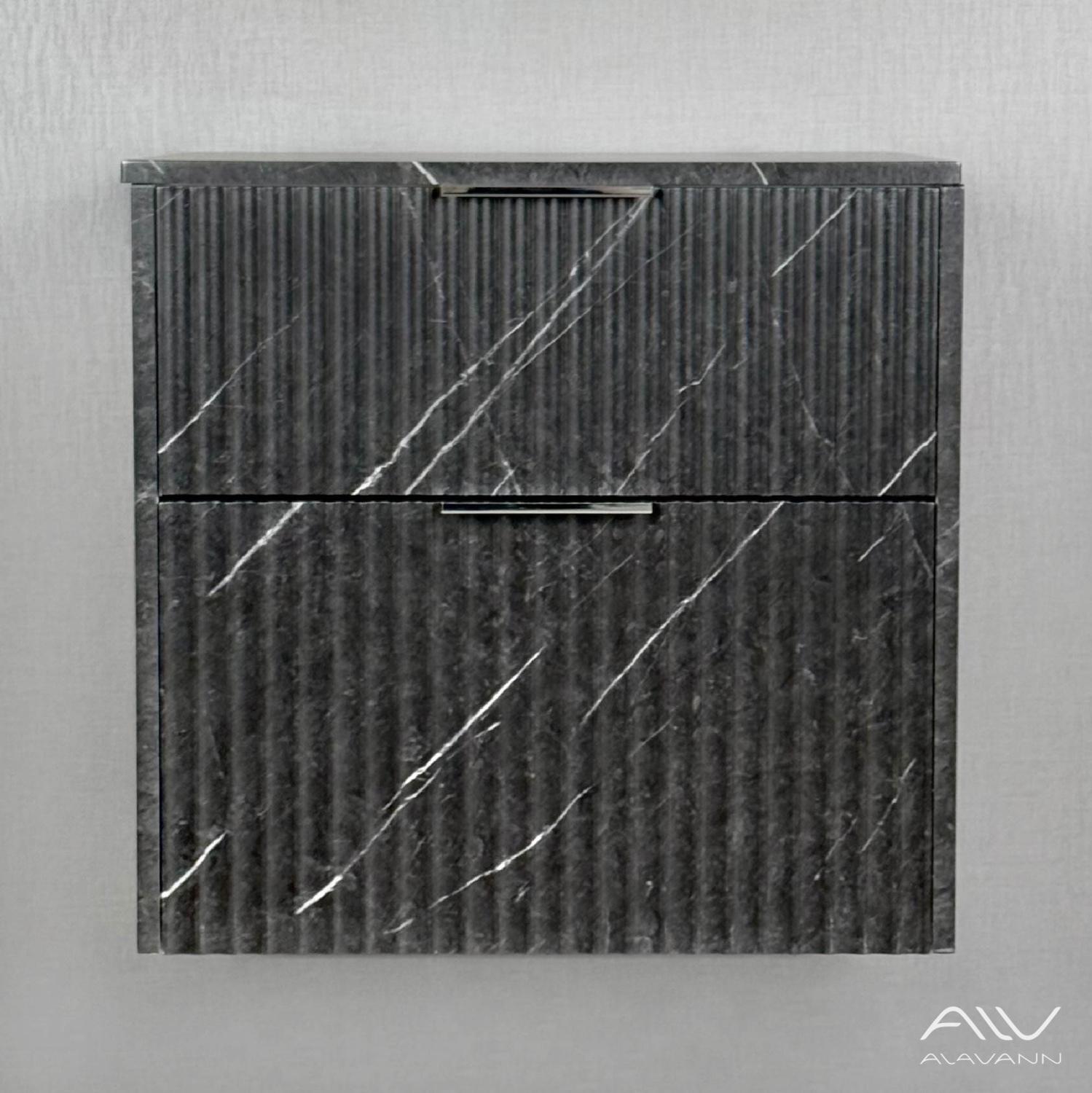 Тумба подвесная Alavann Anna 60 под накладную раковину, черный мрамор