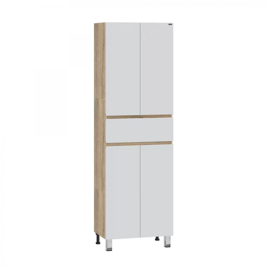 Пенал Санта Марс 60 напольный, белый/янтарный