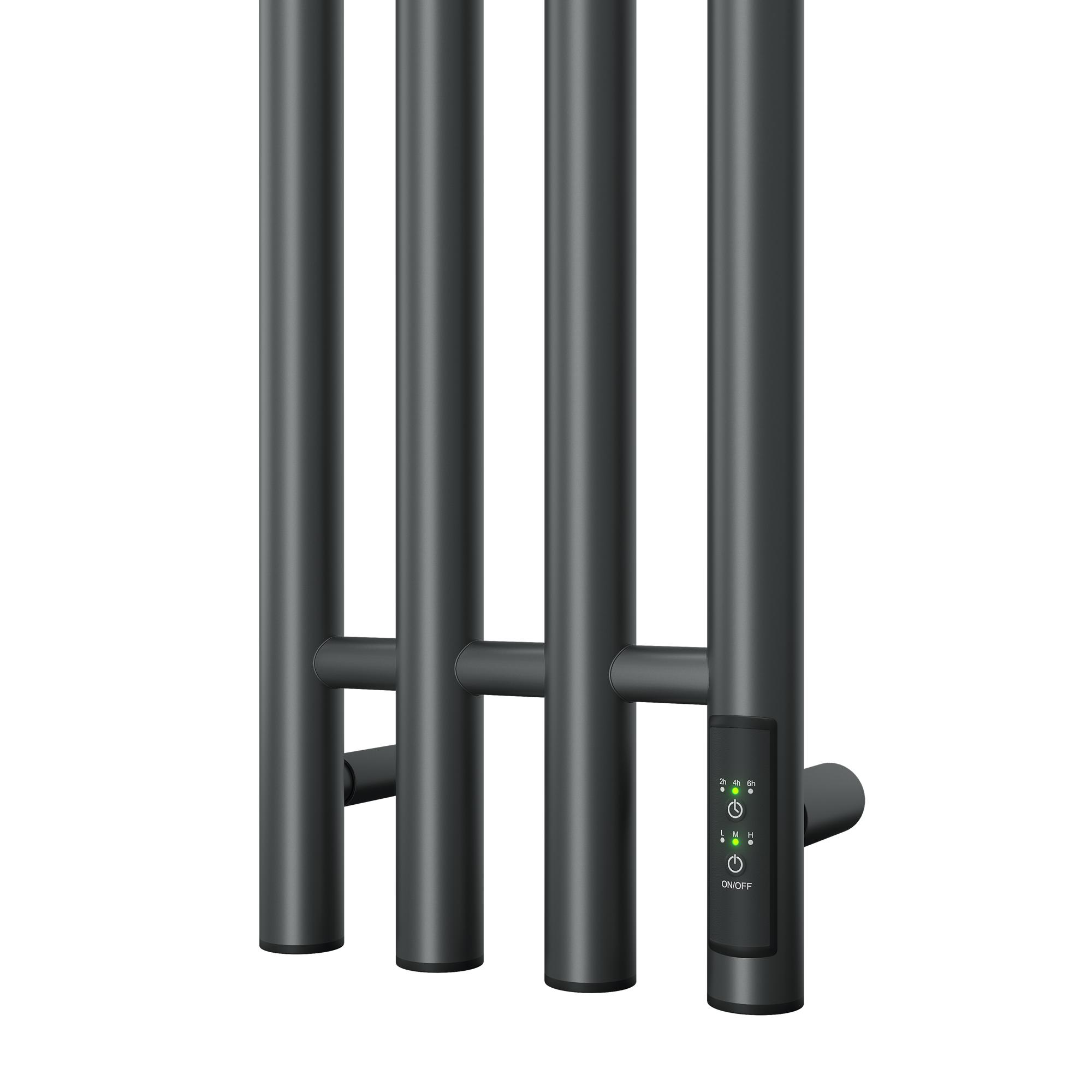 Полотенцесушитель электрический APEXTERMO Luna LN10113GF 1100x180 с крючками, графит металлик