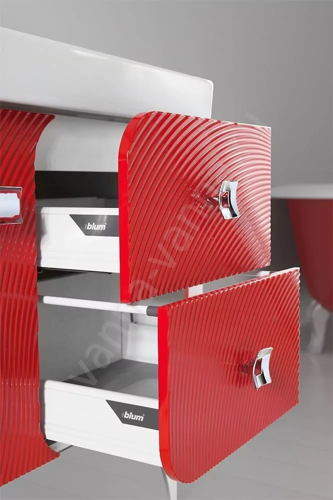 Тумба подвесная Vod-ok Elite Астрид 120 с двойной раковиной Classica 120, 5 ящиков, белая