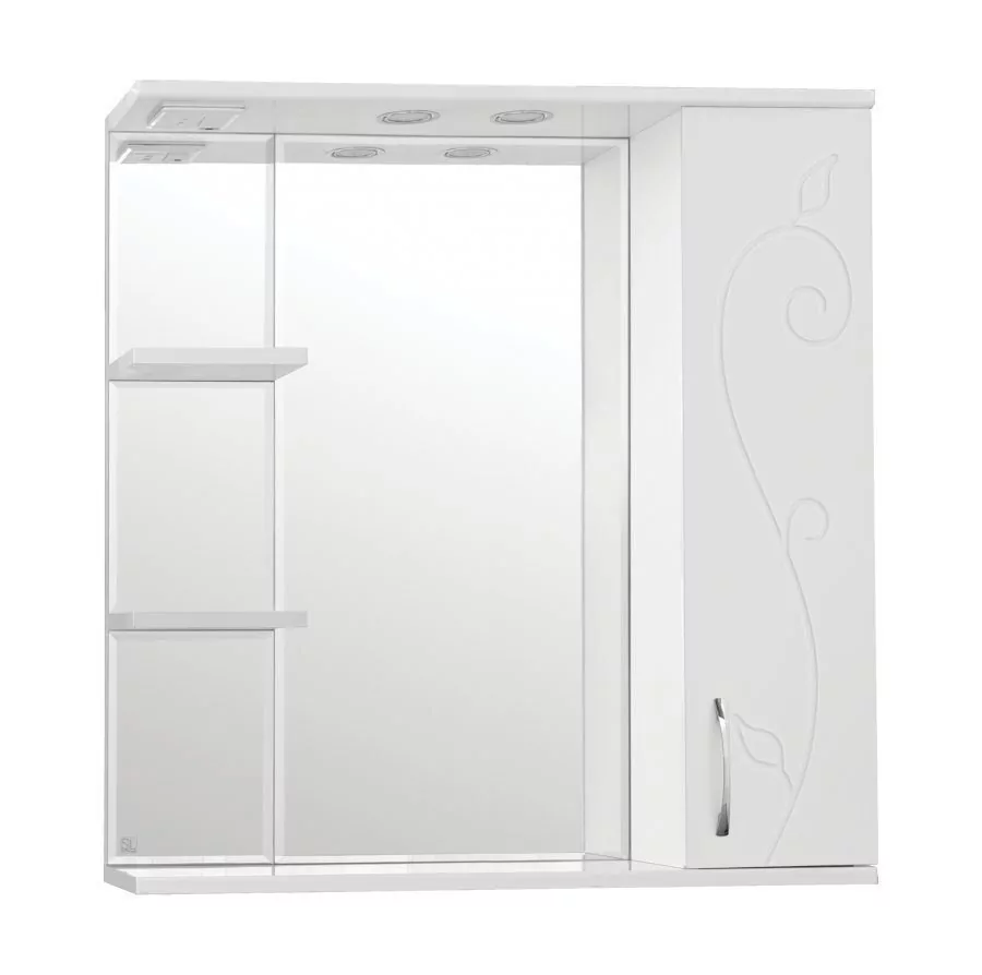 Зеркало со шкафчиком Style Line Эко Фьюжн Панда 80/С R свет, белый