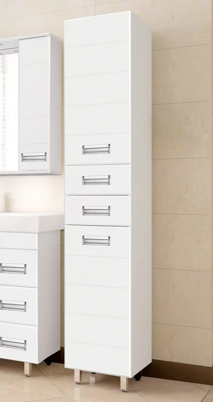 Пенал Style Line Ирис 36 напольный, белый