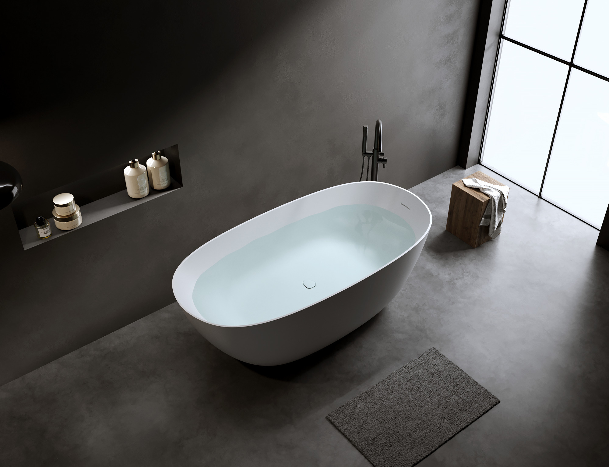 Ванна из искусственного камня Timo solid SATU1750 (1750*810*540)