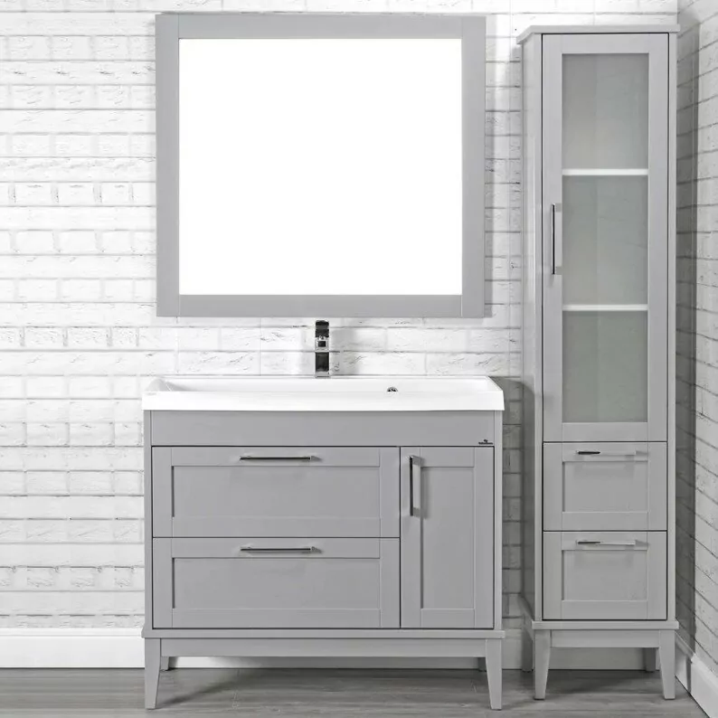 Пенал напольный ValenHouse Эйвори 40 R серый