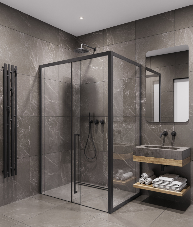 Душевой уголок Timo TDSS-140/03C-8R + TSS-1000/03C-8, 140x100 см, профиль черный, стекло прозрачное Душевой уголок Timo TDSS-140/03C-8R + TSS-1000/03C-8, 140x100 см, профиль черный, стекло прозрачное