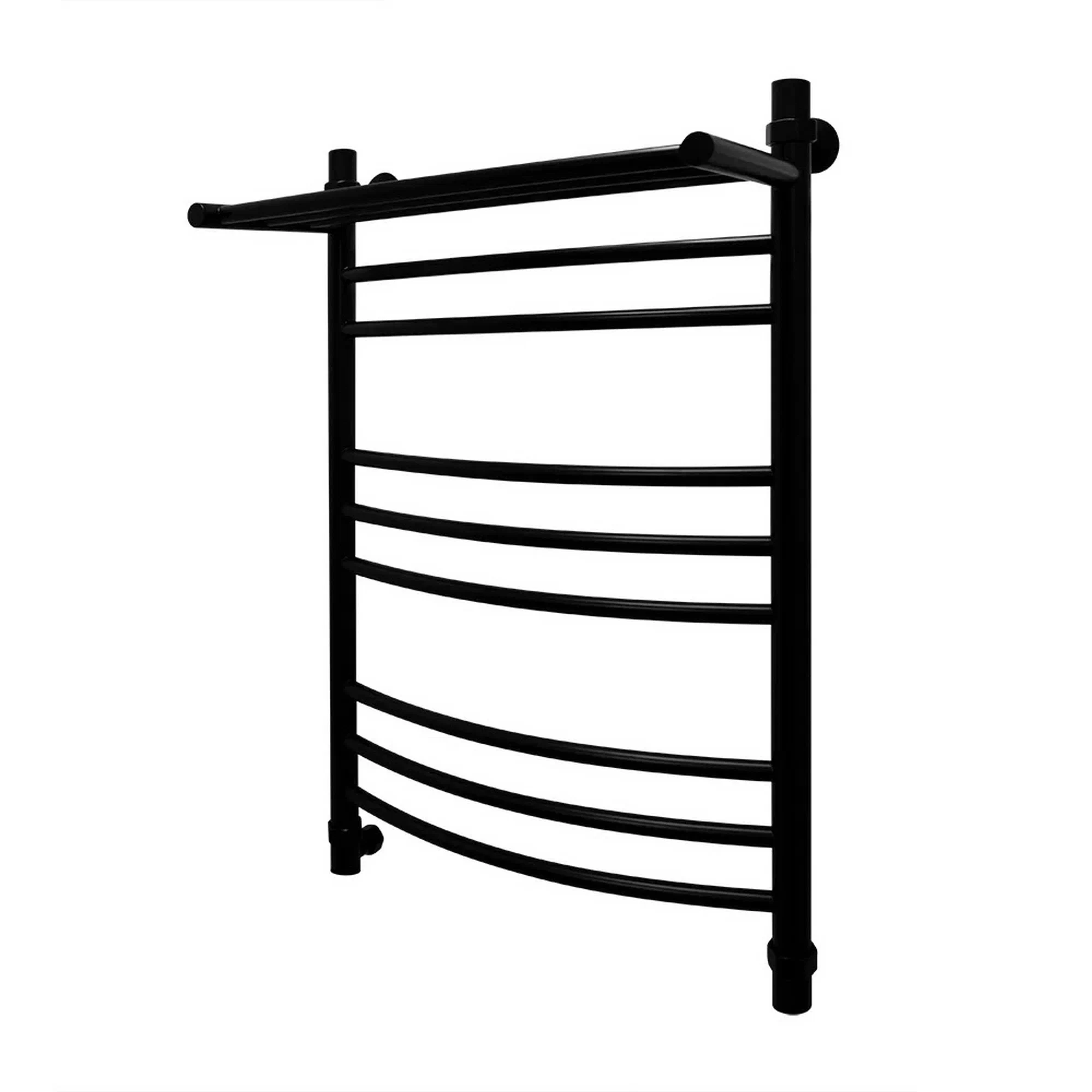 Полотенцесушитель водяной Energy Prestige Modus 800x500 черный матовый, лесенка с полкой, нержавеющая сталь