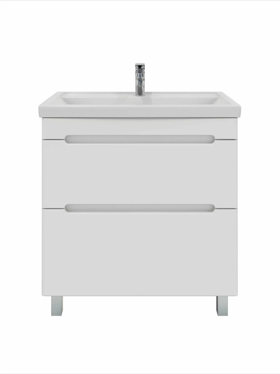 Тумба напольная SanStar Адель 80 с раковиной Фостер 80, белая