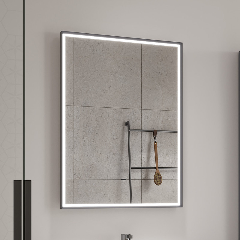 Зеркальный шкаф EQUIL Mirage LED 60 серый муар