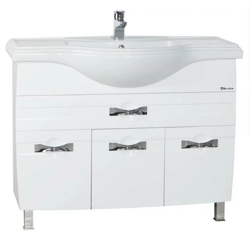 Тумба с раковиной Bellezza Абрис 105 напольная, белая
