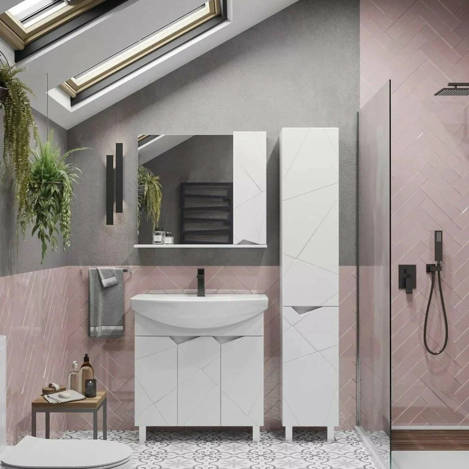 Пенал напольный SanStar Каскад/Линни 35 белый