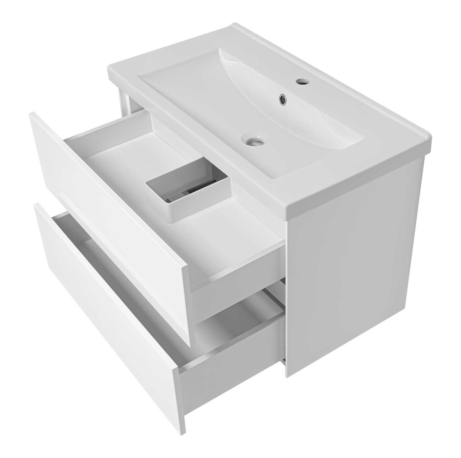 Тумба с раковиной Misty Твист 80 подвесная (белая)