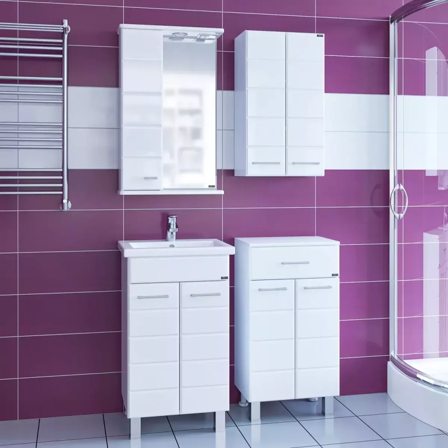 Мебель для ванной Санта Омега 50 комплект, напольный, белый