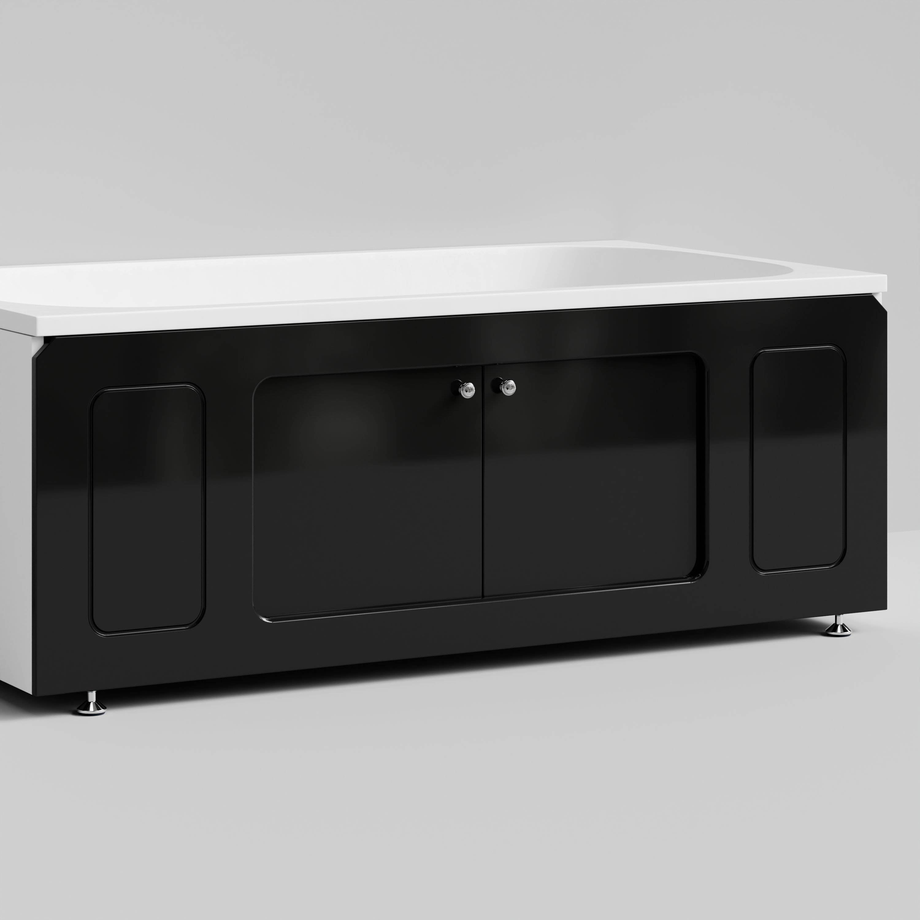 Экран под ванну Vod-ok Лидер 150 раздвижной Черный глянец