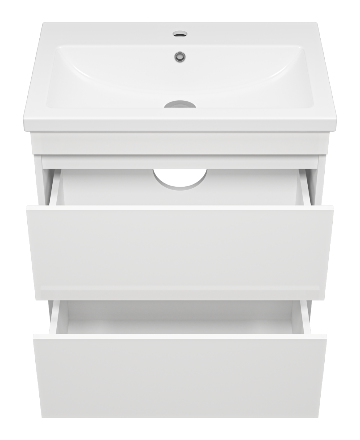 Тумба с раковиной Misty Енисей 70 с 2 ящиками, белый