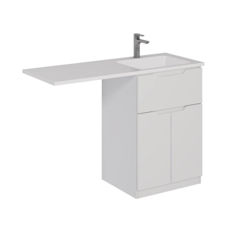 Тумба напольная Dreja Vega 60 см, с раковиной 120 чаша справа, белый