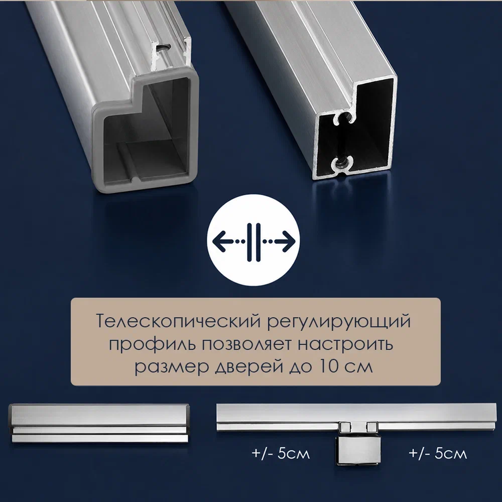 Душевая дверь WasserKraft Berkel 48P13 110 в нишу, распашная, прозрачное стекло, хром от магазина Vanna-Vanna.ru!