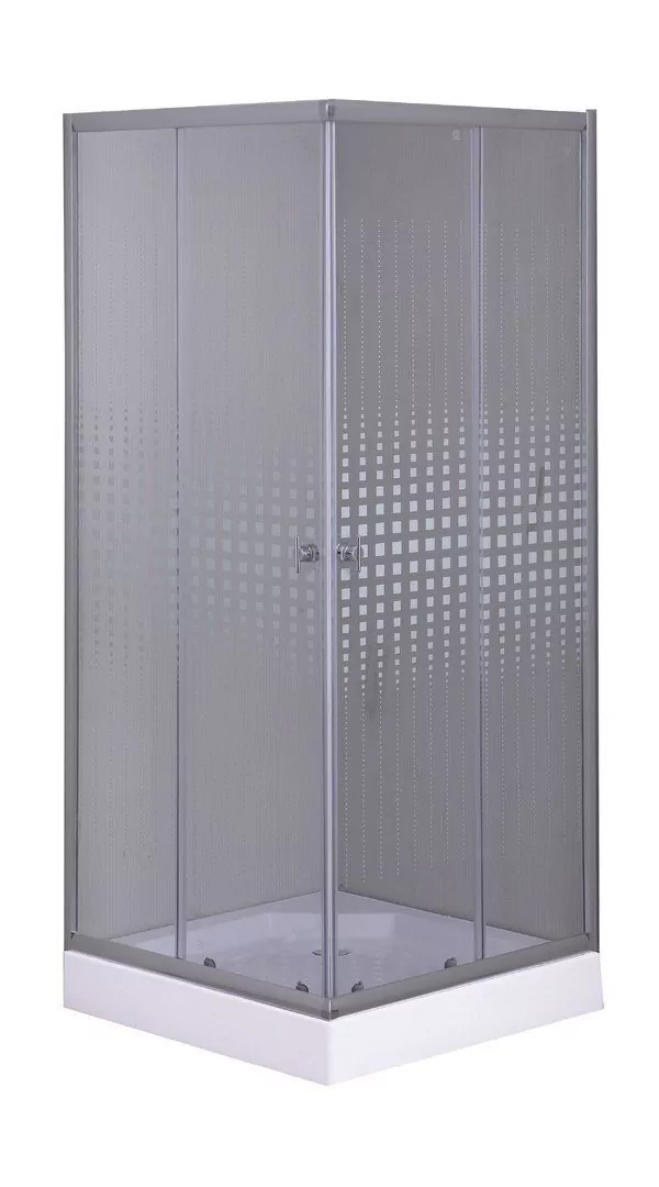 Душевой уголок Parly ZQ8111 квадратный, с низким поддоном, прозрачное стекло, хром