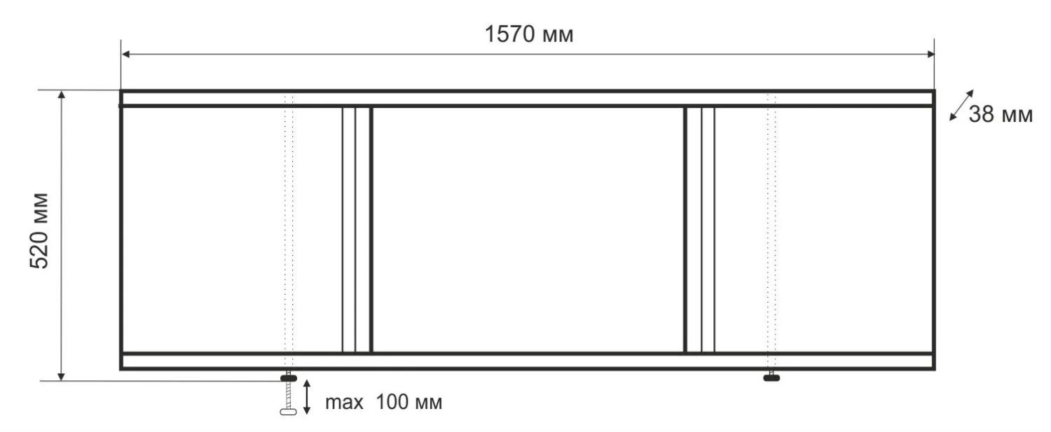 Экран под ванну Emmy Элис 160 раздвижной белый