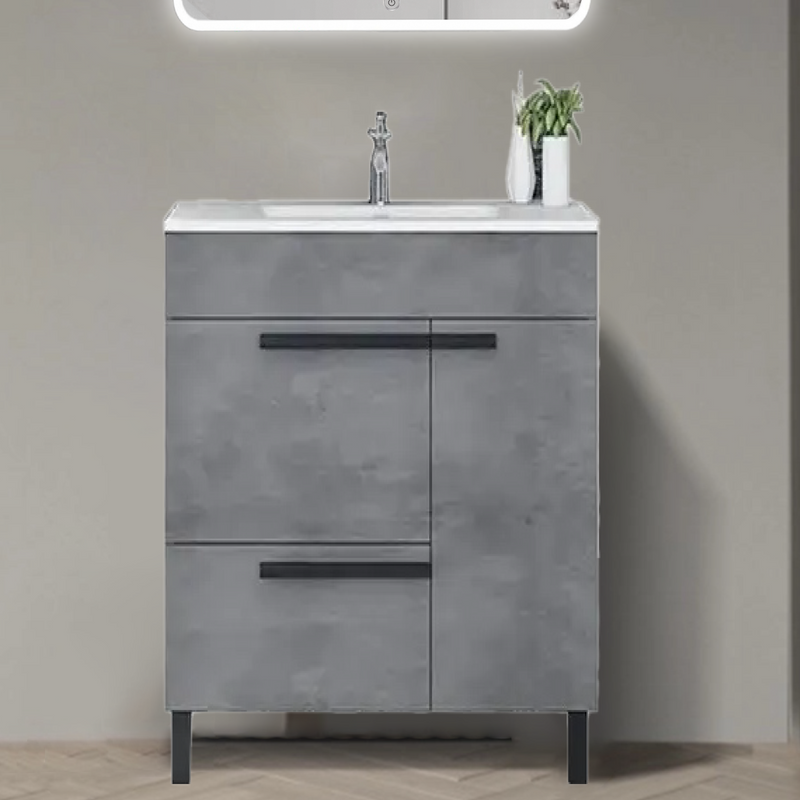 Тумба с раковиной Parly Gill 60 напольная, цементно серый