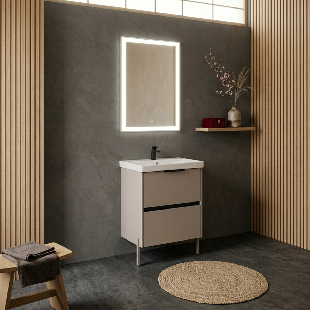 Комплект нерегулируемых мебельных ножек Comforty, 2 штуки, h=200мм, цвет серый шёлк от магазина Vanna-Vanna.ru!