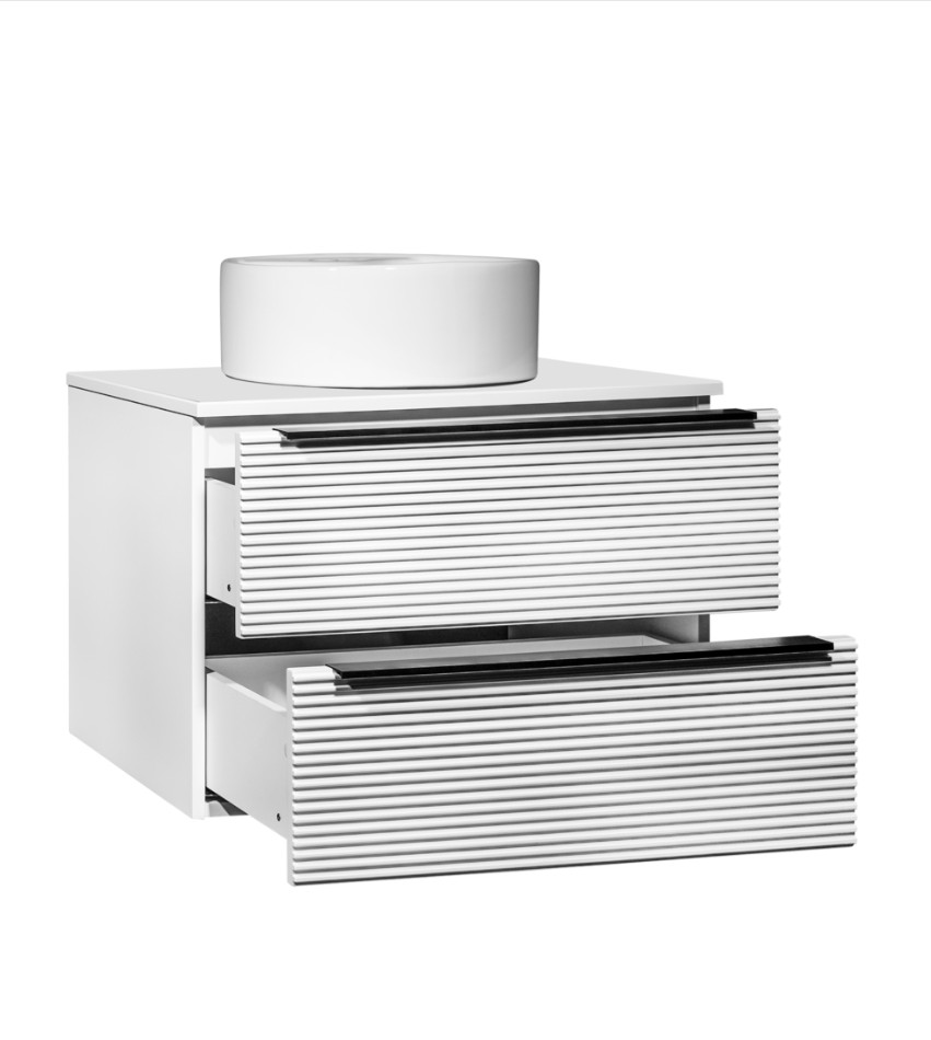 Тумба подвесная Runo Орлеан 70 с раковиной PALLA (D41), белый