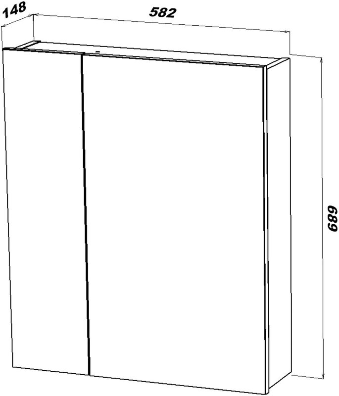 Зеркальный шкаф подвесной SanStar Универсальный 60 правый белый