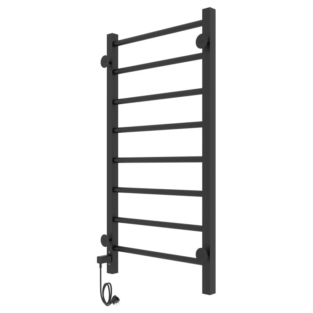 Полотенцесушитель электрический Laris Феличия ЧК П8 400х800 с терморегулятором, правый, черный матовый