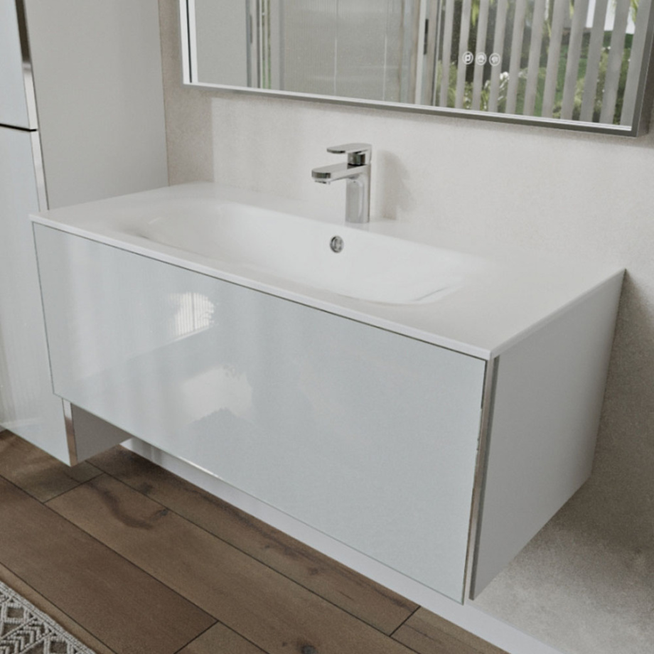 Тумба с раковиной подвесная (100 см) Terminus Vega VEG101001900301OSL, белый