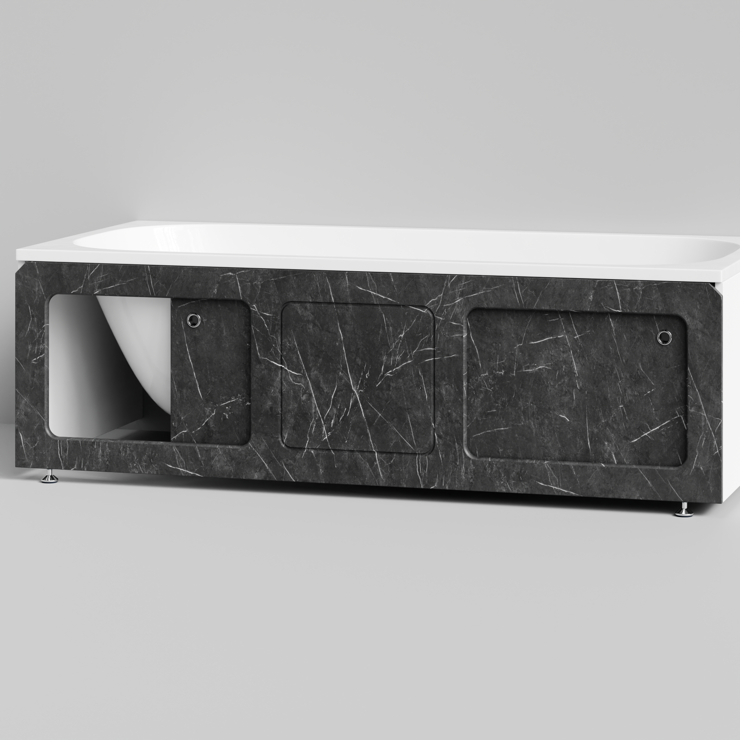 Экран под ванну Vod-ok Хит 180 раздвижной Мрамор Графит софт тач