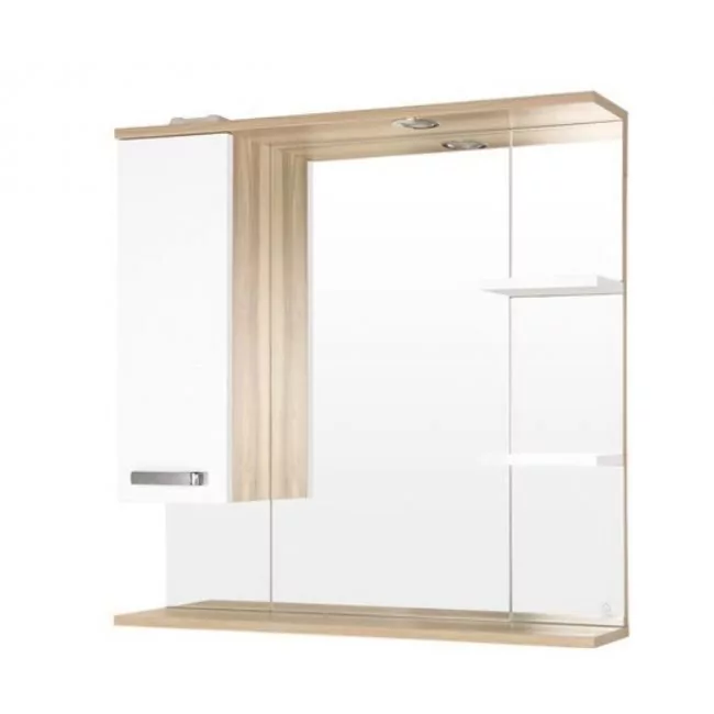 Зеркало-шкаф Styleine Ориноко 80/С L свет, белый/ориноко